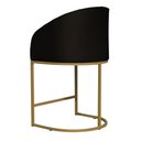 Ver imagem 3 de Poltrona Banqueta Decorativa Estofada Mia Veludo Base Metal Dourada - Estopar Poltrona Mia Veludo Pr
