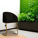 Ver imagem 2 de Poltrona Banqueta Decorativa Estofada Mia Veludo Base Metal Dourada - Estopar Poltrona Mia Veludo Pr