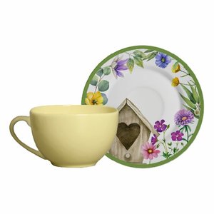 MESA POSTA PASCOA JOGO DE XÍCARAS CHÁ EASTER GARDEN C/6 UND