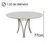 Conjunto Mesa de Jantar Barcelona Off White Base Champanhe 1,20m com 4 Cadeiras Aurora - 2