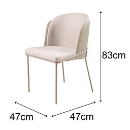 Conjunto Mesa de Jantar Barcelona Off White Base Champanhe 1,20m com 4 Cadeiras Aurora - 3