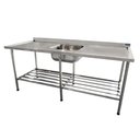 Ver imagem 1 de Bancada Mesa 200x70 Inox 430 com 1 Cuba 50x40x25 com Grade Inferior - Imeca 6814