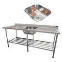 Ver imagem 5 de Bancada Mesa 200x70 Inox 430 com 1 Cuba 50x40x25 com Grade Inferior - Imeca 6814