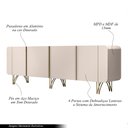 Ver imagem 4 de Conjunto Cristaleira Buffet com LED Portas de Vidro Pés Aço Maciço Cor Dourado Texas/Virginia Off Wh
