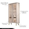 Conjunto Cristaleira Buffet com LED Portas de Vidro Pés Aço Maciço Cor Dourado Texas/Virginia Off Wh - 3