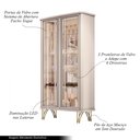 Ver imagem 3 de Conjunto Cristaleira Buffet com LED Portas de Vidro Pés Aço Maciço Cor Dourado Texas/Virginia Off Wh