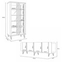 Ver imagem 5 de Conjunto Cristaleira Buffet com LED Portas de Vidro Pés Aço Maciço Cor Dourado Texas/Virginia Off Wh