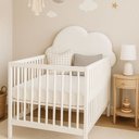 Ver imagem 2 de Cabeceira Modulada Nuvem Estofada Painel Infantil para Berço Branco