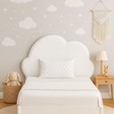 Ver imagem 1 de Cabeceira Modulada Nuvem Estofada Painel Infantil para Berço Branco