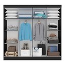 Ver imagem 2 de Guarda Roupa Casal 8 Portas Natasha Preto - Móveis Arapongas Preto Fosco
