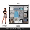 Ver imagem 3 de Guarda Roupa Casal 8 Portas Natasha Preto - Móveis Arapongas Preto Fosco