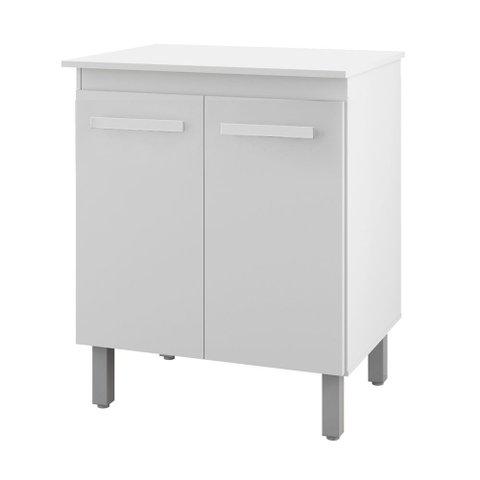 Balcão Cozinha para Forno Micro-ondas Multiuso Elen 70cm Branco - Desk Design