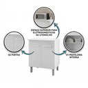 Ver imagem 4 de Balcão Cozinha para Forno Micro-ondas Multiuso Elen 70cm Branco - Desk Design