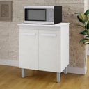 Ver imagem 3 de Balcão Cozinha para Forno Micro-ondas Multiuso Elen 70cm Branco - Desk Design