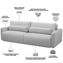 Ver imagem 4 de Sofá Retrátil Reclinável para Sala de Estar Living 270cm Sevilha F04 Bouclê Cinza - Lyam Decor