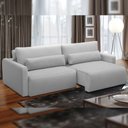 Ver imagem 2 de Sofá Retrátil Reclinável para Sala de Estar Living 270cm Sevilha F04 Bouclê Cinza - Lyam Decor