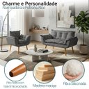 Ver imagem 3 de Kit Namoradeira e Poltrona Decorativa para Sala Recepção Manicure Consultório Alice Tecido Suede