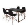 Mesa Industrial Base Ferro Cobre 137x90 Tampo Preto 4 Cadeiras Eiffel Ferro Cobre Assento Preto - 2