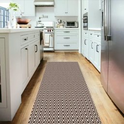 Tapete Passadeira 2,00M x 65cm Grande para Cozinha Nórdico - Marrom Escuro - 2