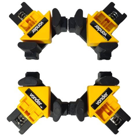 Kit 4 Grampos De Canto Aperto 90 Graus Angular Marcenaria