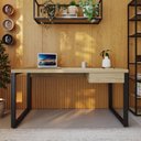 Ver imagem 5 de Mesa Diretor c/01 Gav. 150x70x75cm Yon YOME71501G Vermont Oak - Est.Preta