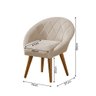 Kit 6 Poltronas Canastra Decorativa para Recepção Estofado Veludo Bege Pés Palito - 3