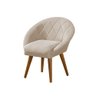 Kit 6 Poltronas Canastra Decorativa para Recepção Estofado Veludo Bege Pés Palito - 2