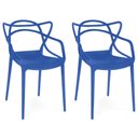 Ver imagem 1 de Kit 2 Cadeiras de Jantar Allegra Prática Empilhável - Azul Petróleo