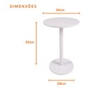 Ver imagem 2 de Mesa de Apoio para Salas Quarto Hall Consultório Branca Redonda Luxo