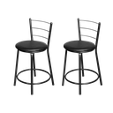 Ver imagem 1 de Jogo 2 Banqueta Baixa para Cozinha Epoxi Craqueada Assento Estofado