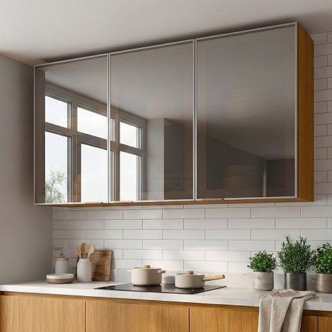 Armário Aéreo de Cozinha 100% Mdf 3 Portas Reflecta 1,20m Lais