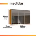 Ver imagem 4 de Armário Aéreo de Cozinha 100% Mdf 3 Portas Reflecta 1,20m Lais