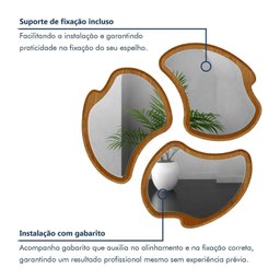 Conjunto 3 Espelhos Orgânicos Moldura em Mdf Miraggio - 6