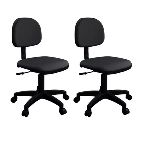 Kit 2 Cadeiras Giratória Tecido S/ Braço 100% Nacional para Escritório