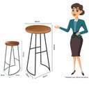 Ver imagem 4 de Conjunto Mesa Bistrô Alta e 4 Banquetas Estilo Industrial Aura D09 Peroba - Mpozenato