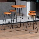 Ver imagem 2 de Conjunto Mesa Bistrô Alta e 4 Banquetas Estilo Industrial Aura D09 Peroba - Mpozenato