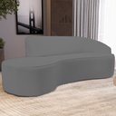 Ver imagem 2 de Sofá 3 Lugares Curvo Sala de Estar Living Firenze Direito D02 Corano Cinza 230 cm C-03 - Lyam