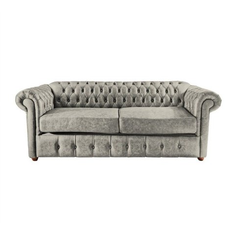 Sofá Chesterfield Luiz XV 2,30 c. Ecológico Cinza sala de estar/recepção/ barbearia