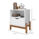 Ver imagem 6 de Mesa de Cabeceira Antares 1 Gaveta - Branco C/ Cedro