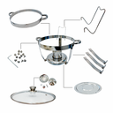 Ver imagem 7 de Rechaud Redondo Banho Maria Gourmet Aço Inox 5 Litros com Tampa de Vidro - Brinovar