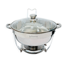 Rechaud Redondo Banho Maria Gourmet Aço Inox 5 Litros com Tampa de Vidro - Brinovar - 3