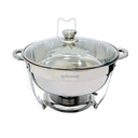 Ver imagem 3 de Rechaud Redondo Banho Maria Gourmet Aço Inox 5 Litros com Tampa de Vidro - Brinovar