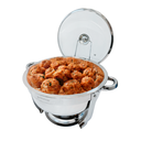 Ver imagem 4 de Rechaud Redondo Banho Maria Gourmet Aço Inox 5 Litros com Tampa de Vidro - Brinovar