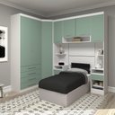 Ver imagem 1 de Quarto de Canto Solteiro com Guarda Roupas e Mesas de Cabeceira Alpes Luciane Móveis
