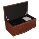 Ver imagem 3 de Cabeceira Cama Box Solteiro 90cm Com Calçadeira Baú Imperial J02 Facto Marrom/Bege- Mpozenato