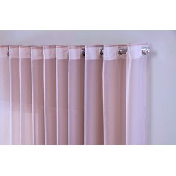 Cortina Sala Quarto Voal Liso Delicate 300x280 Transparente:cinza - 2
