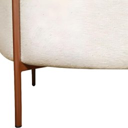 Puff Banqueta Decorativa Base Pés Bronze Linho Ivy Bege - 3