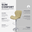Ver imagem 3 de Kit 3 Banquetas Slim Confort Estofada Giratória com Regulagem e Apoio para Os Pés 4-45 Nude