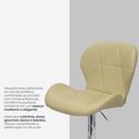 Ver imagem 4 de Kit 3 Banquetas Slim Confort Estofada Giratória com Regulagem e Apoio para Os Pés 4-45 Nude
