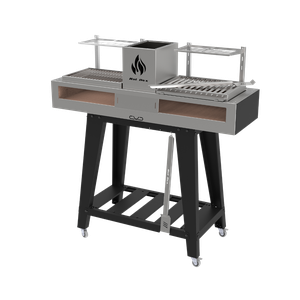 Churrasqueira Hotbox Parrilla Dupla Grelha Argentina + Uruguaia - Base Alta